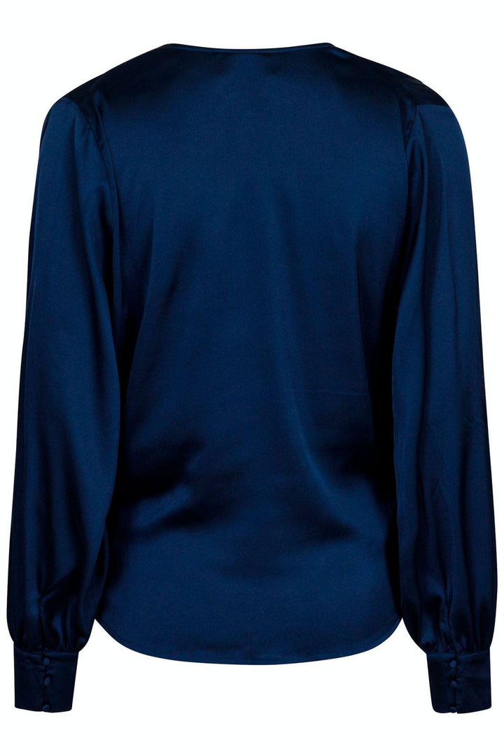 Neo Noir - Zeleste Satin Blouse - Navy Bluser 