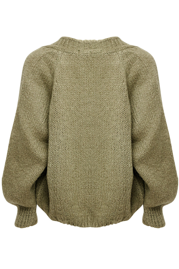Noella - Fora Knit Cardigan - Army