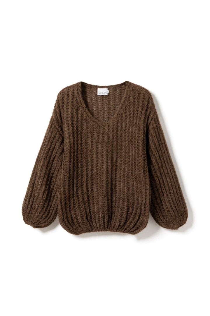 Noella - Joseph Knit Sweater - 1286 Chocolate Melange Strikbluser 