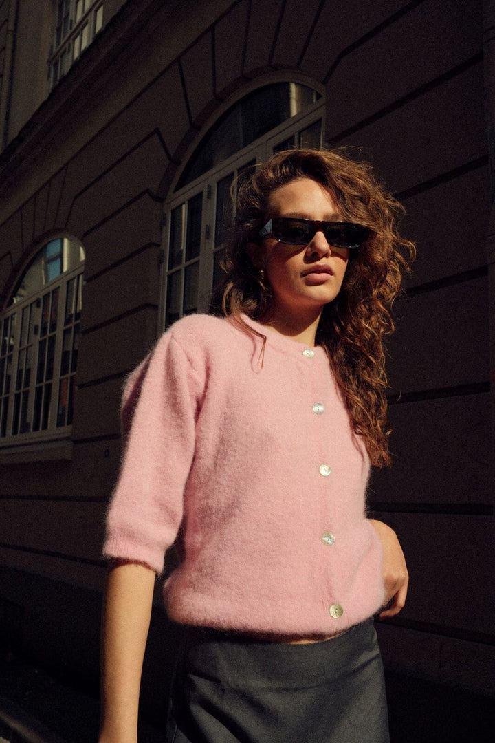 Noella - Kae Ss Knit Cardigan 12940086 - 549 - Blush Cardigans 