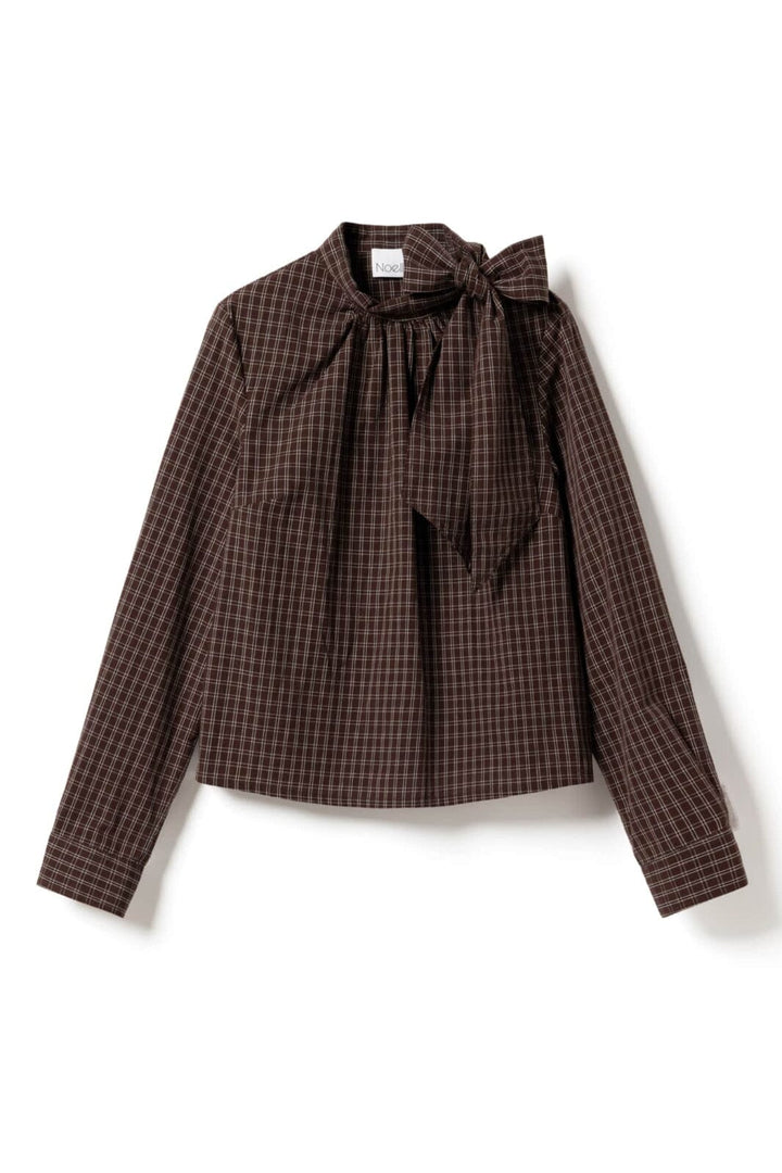 Noella - Kesha Ls Blouse 14520001 - 1408 - Cari Brown Check Bluser 