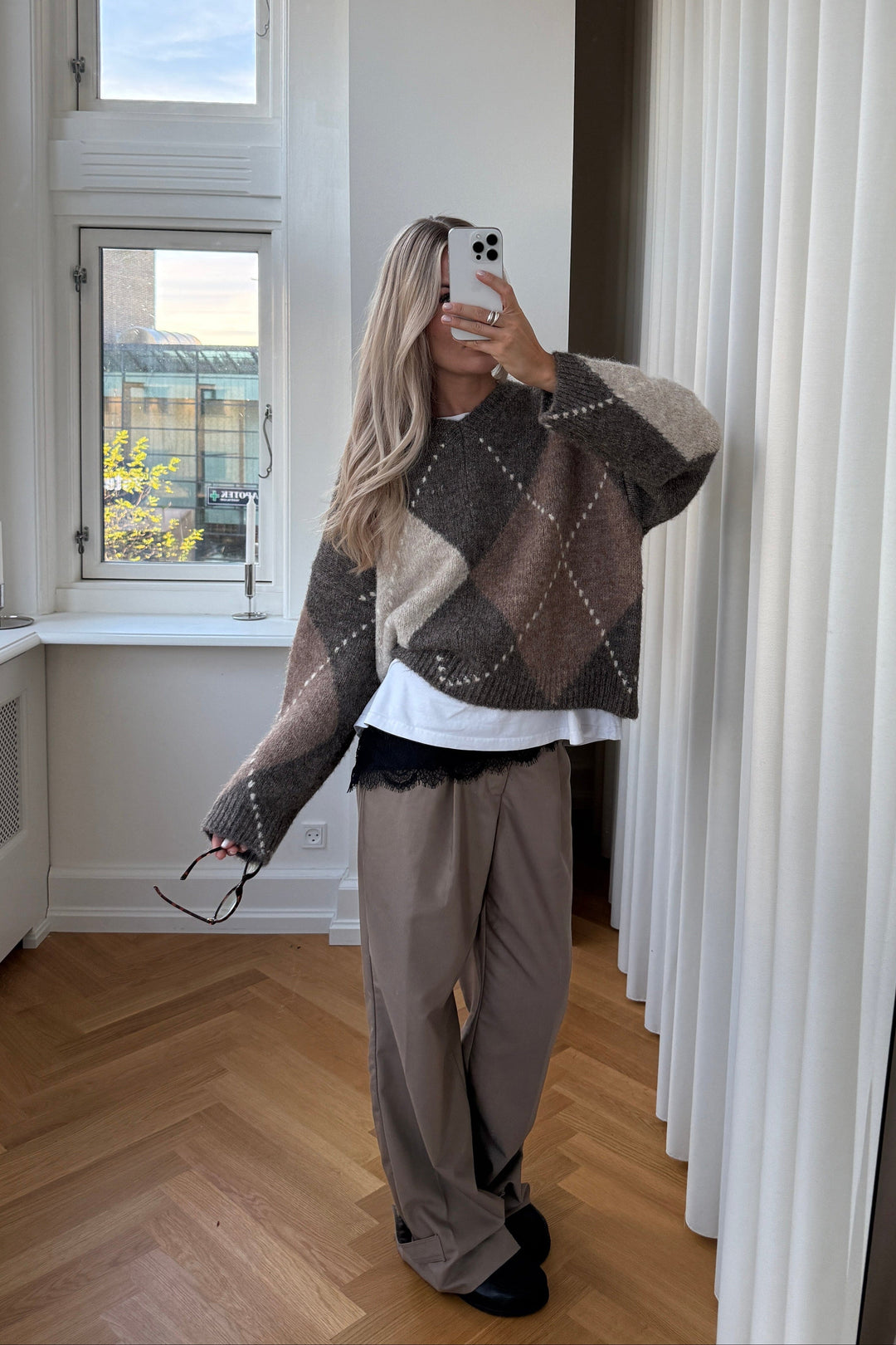 Noella - Lai Knit 14670001 - 1513 - Ash Brown Mix Strikbluser 