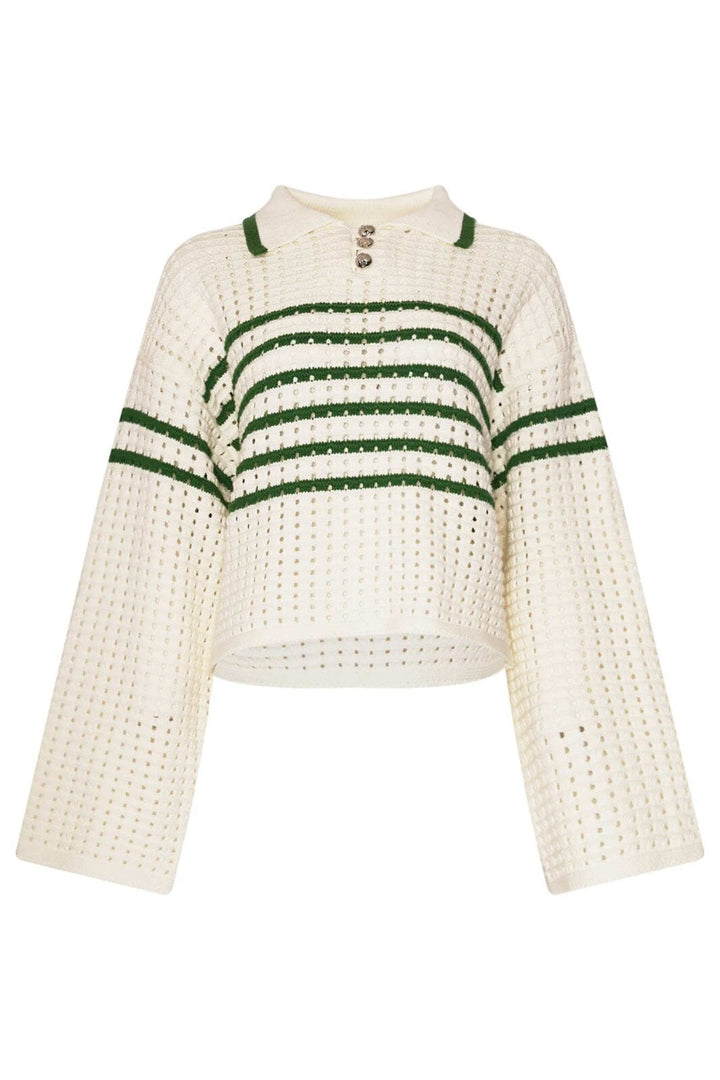 Noella - Leen Knit 13790001 - 1357 - Talani Green Stripe Strikbluser 