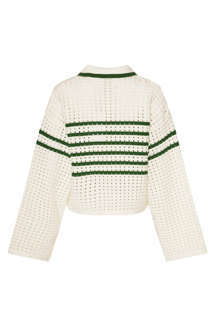 Noella - Leen Knit 13790001 - 1357 - Talani Green Stripe Strikbluser 