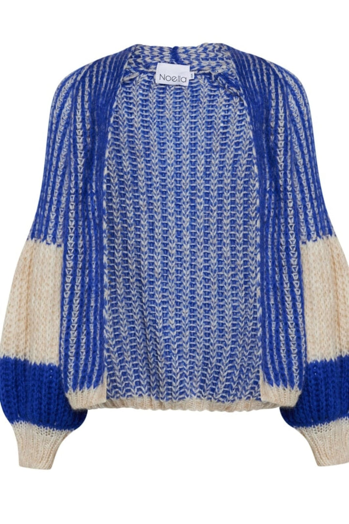 Noella - Liana Knit Cardigan - Cream Cobalt Blue