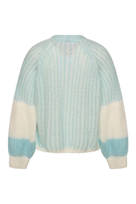 Noella - Liana Knit Cardigan - White/Lilac Blue Cardigans 