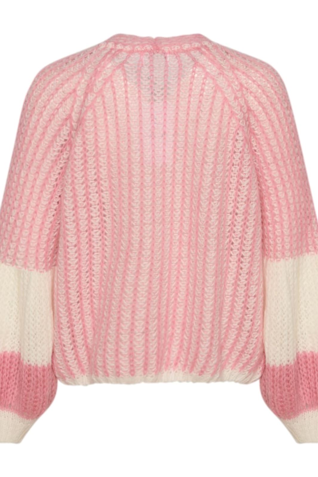 Noella - Liana Knit Cardigan - White/Rose