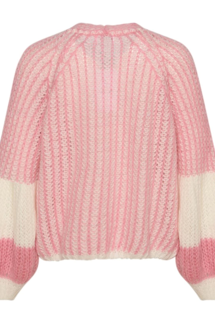 Noella - Liana Knit Cardigan - White/Rose