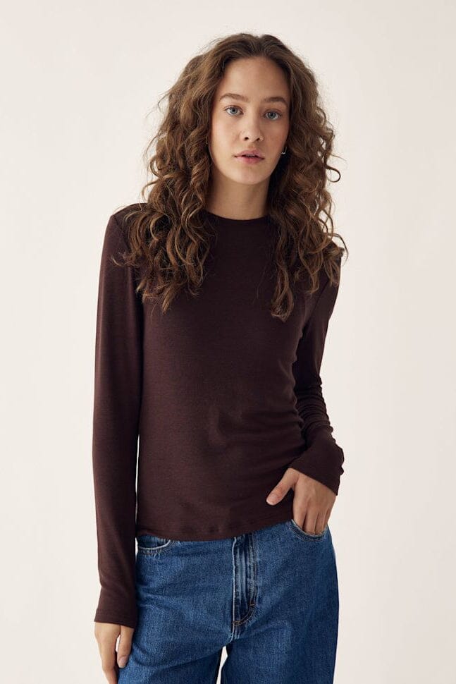 Noella - Lidie Ls Top 14090001 - 674 - Chocolate Bluser 