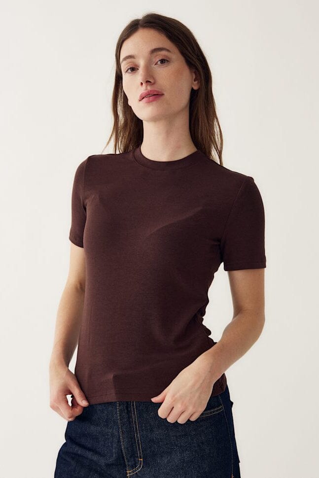 Noella - Lidie Ss Top 14090002 - 674 - Chocolate T-shirts 