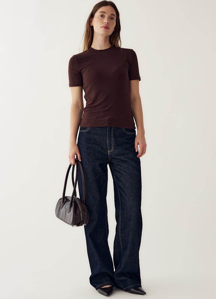 Noella - Lidie Ss Top 14090002 - 674 - Chocolate T-shirts 