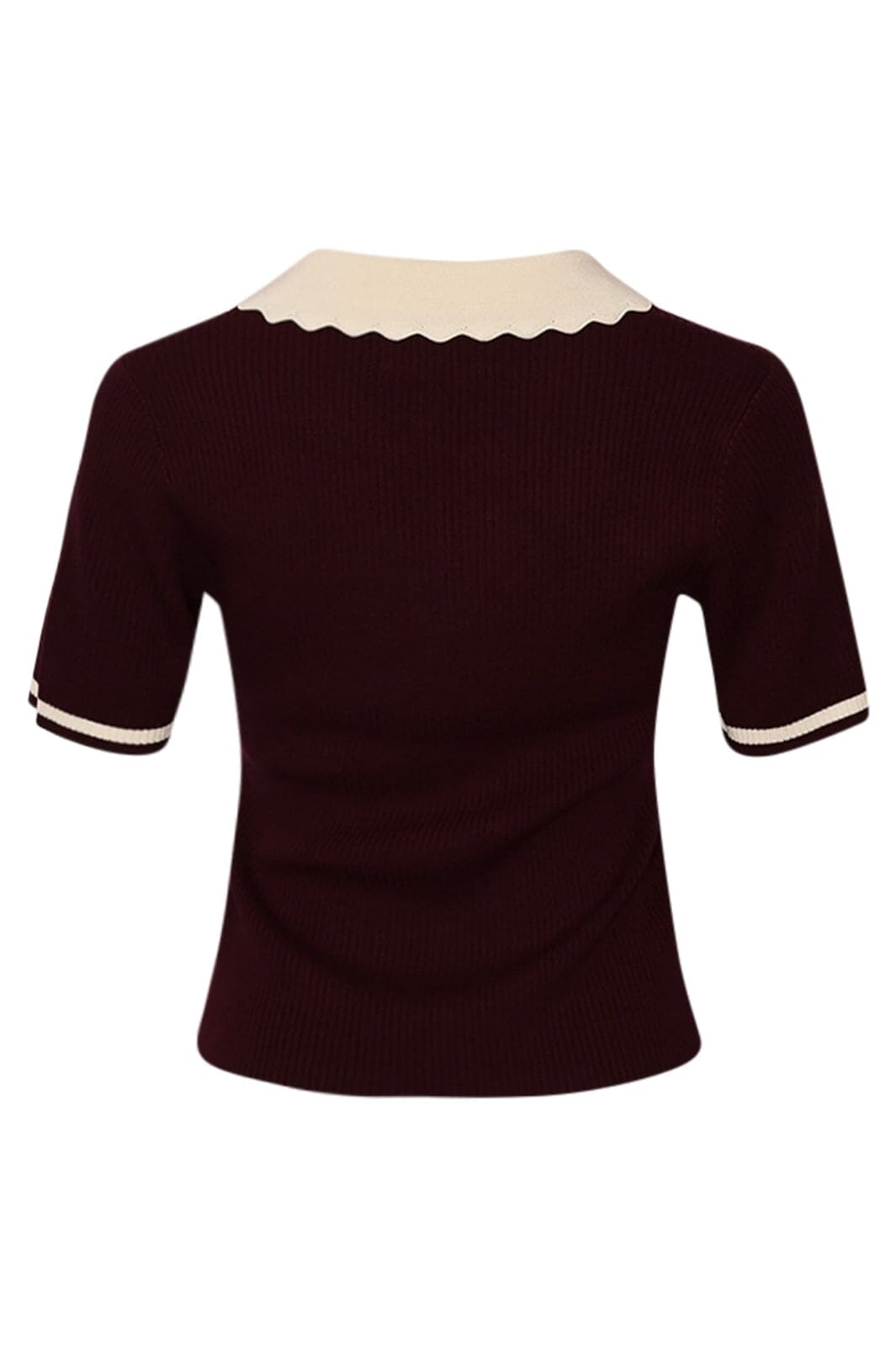 Noella - Lilo Polo Knit 13800002 - 1358 - Wine Sugar Combo Strikbluser 