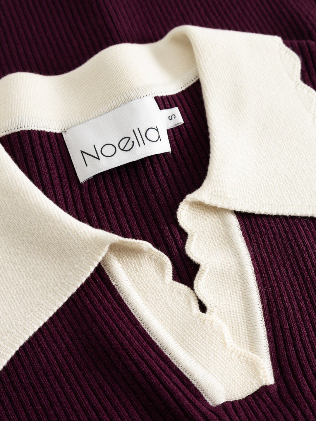 Noella - Lilo Polo Knit 13800002 - 1358 - Wine Sugar Combo Strikbluser 