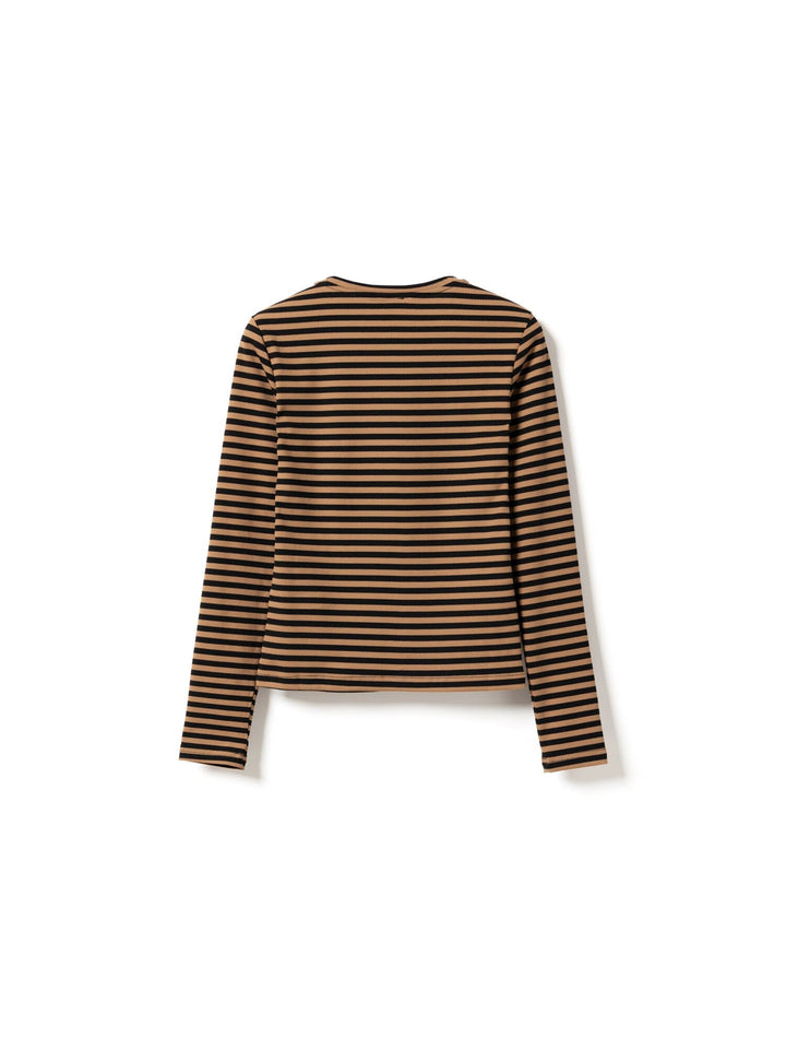 Noella - Luana Top 14030002 - 1379 - Dark Sand Black Stripe Bluser 