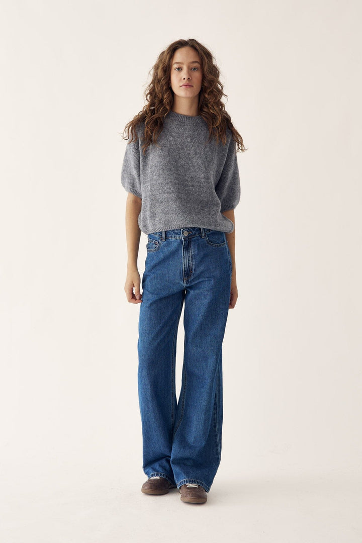 Noella - Mimi Knit Jumper - 218 Grey Strikbluser 