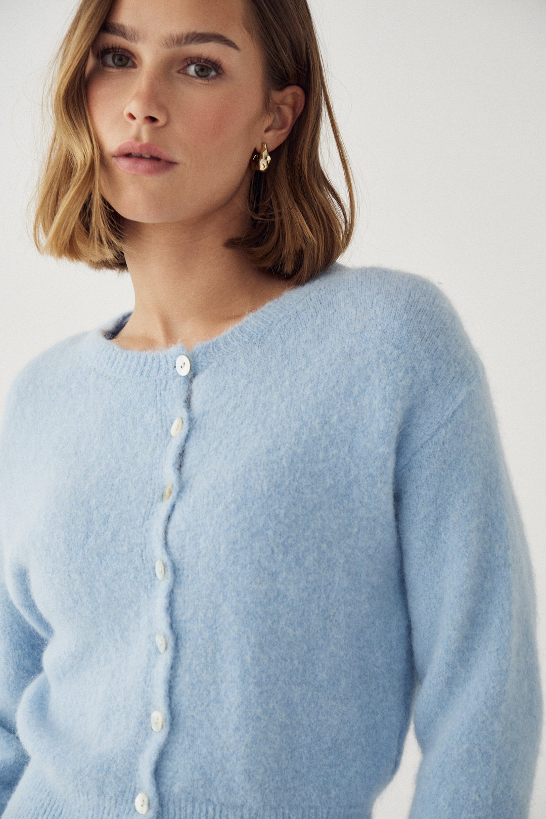 Noella - N-Anya Knit Cardigan 16470001 - 387 - Sky Blue Cardigans 