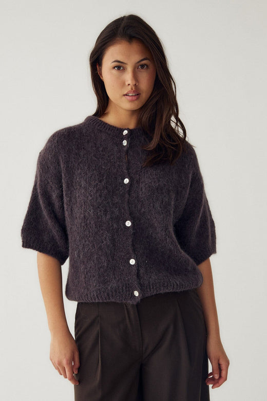 Noella - N-Kae Ss Knit Cardigan 15950003 - 674 - Chocolate Cardigans 