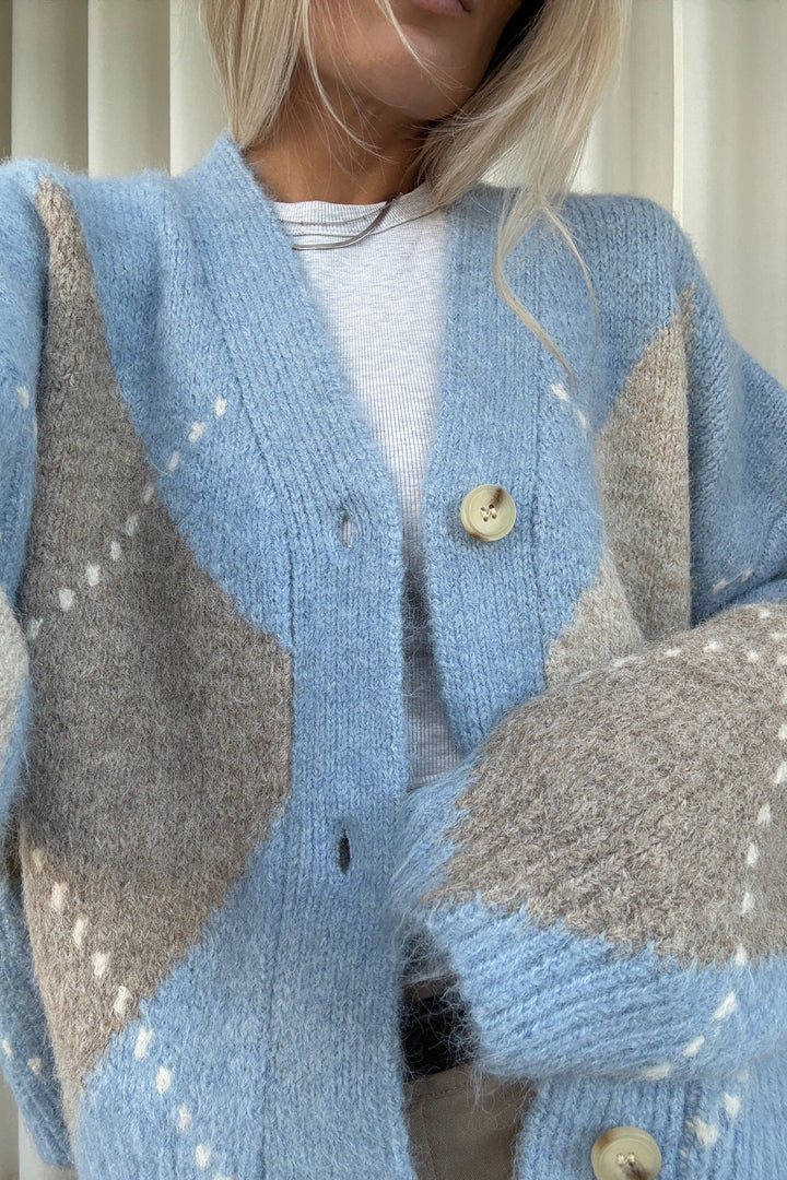 Noella - N-Laiana Knit Cardigan 14670002 - 1514 - Sky Blue Mix Cardigans 