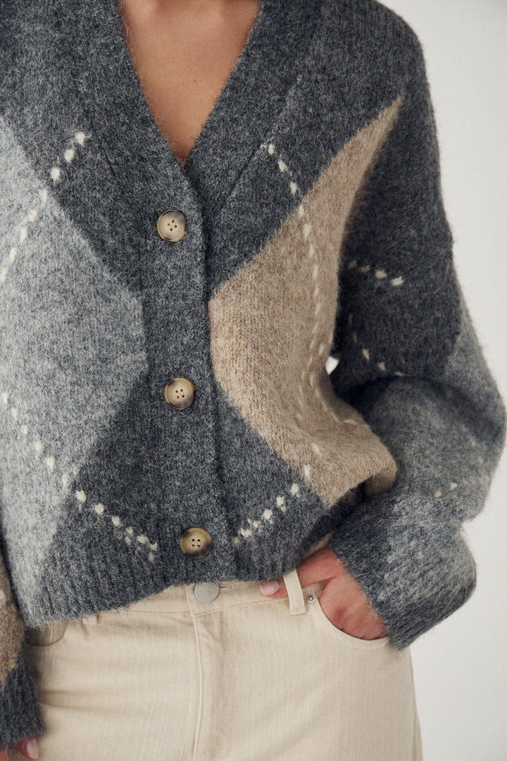 Noella - N-Laiana Knit Cardigan 14670002 - 507 - Grey Mix Cardigans 