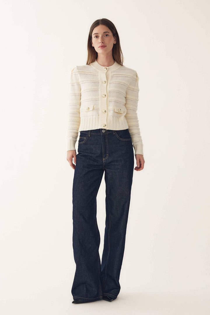 Noella - N-Maddison Knit Cardigan 15040001 - 974 - Ivory Cardigans 