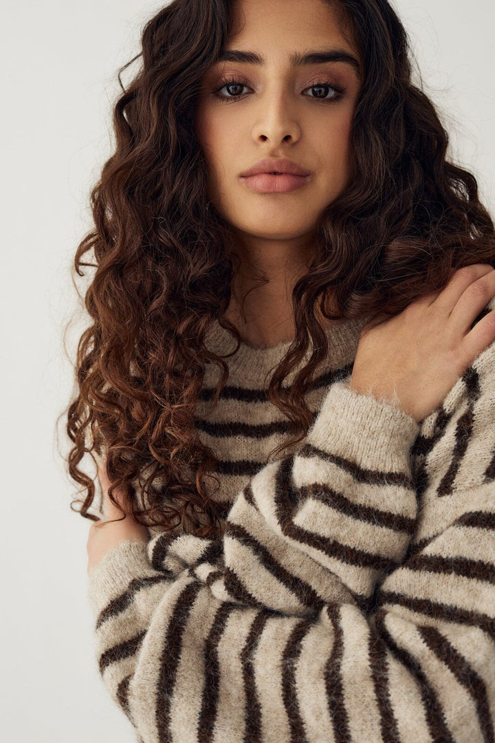 Noella - N-Mafalda Knit 16570001 - 1516 - Brown Sand Stripe