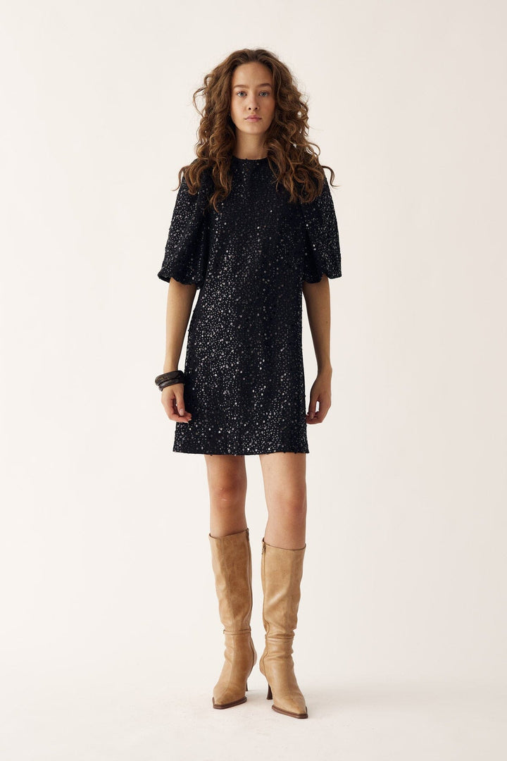 Noella - Pastis Short Dress - 004 Black Kjoler 