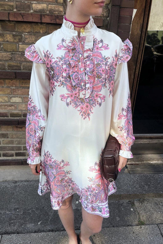 Forudbestilling - Noella - Reno Ruby Ruffle Dress 14790001 - 1422 - Drusella Print Kjoler 