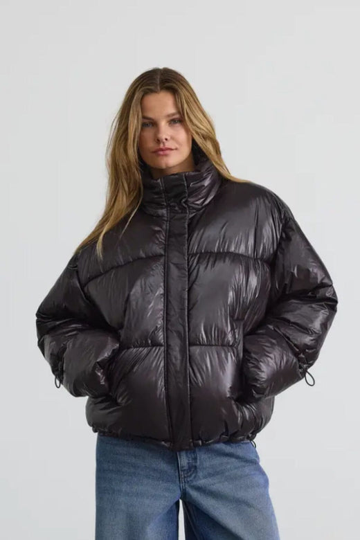 Noisy May - Nmallie Shiny Puffer - 4852571 Black Jakker 