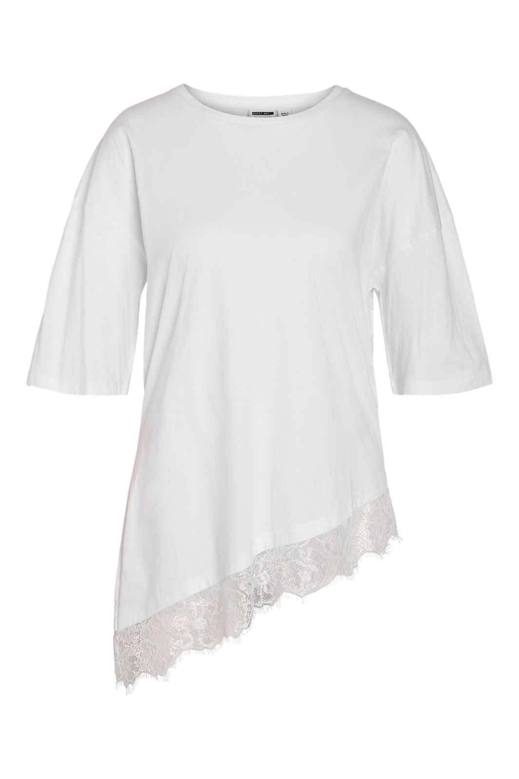 Noisy May - Nmeasy Lace Detail S/S T-Shirt - 5086000 Bright White Bright White Lace