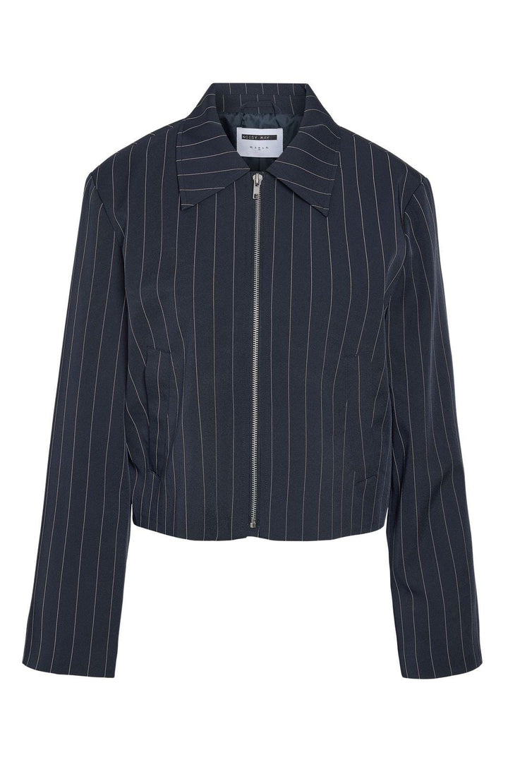 Noisy May - Nmella L/S Pinstripe Jacket Fwd - 4896947 Navy Blazer White Jakker 
