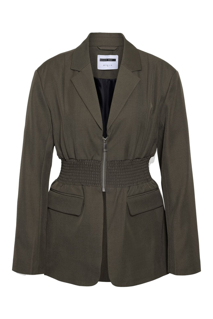 Noisy May - Nmiris L/S Smock Fitted Blazer - 4977570 Morel Melange