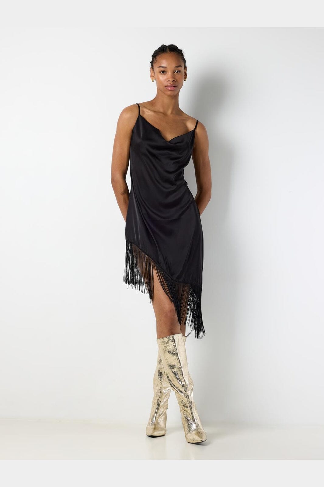 Noisy May - Nmjanet Singlet Fringe Dress - 5151735 Black