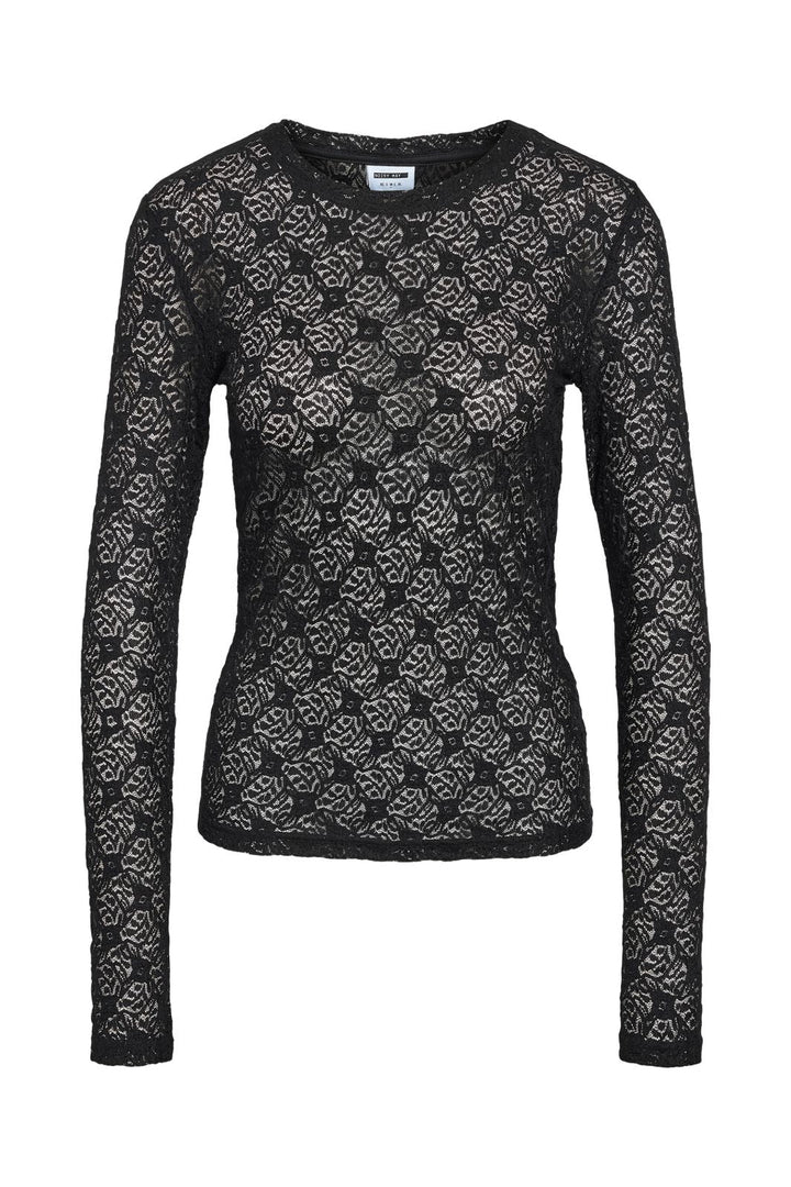 Noisy May - Nmjudith L/S Lace Top - 4793424 Black