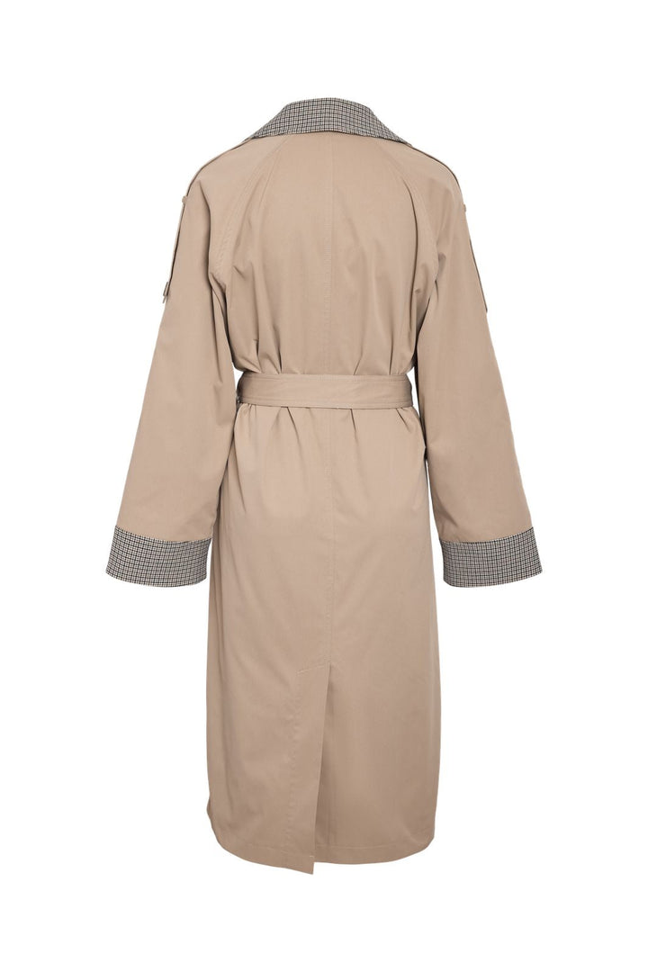 Noisy May - Nmjulia Trenchcoat - 4788737 Silver Mink Checks