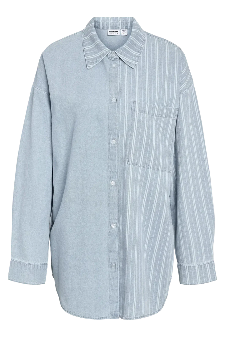 Noisy May - Nmkatri L/S Oversized Shirt Bs006Lb - 4943917 Medium Blue Denim Skjorter 