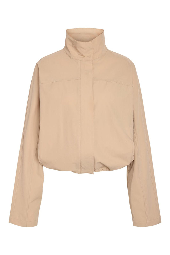 Noisy May - Nmkirby L/S Highneck Zip Jacket - 5091368 White Pepper