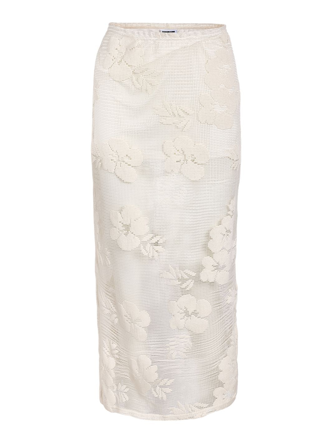 Noisy May - Nmklea Long Flower Lace Back Slit Skirt - 4821930 Birch