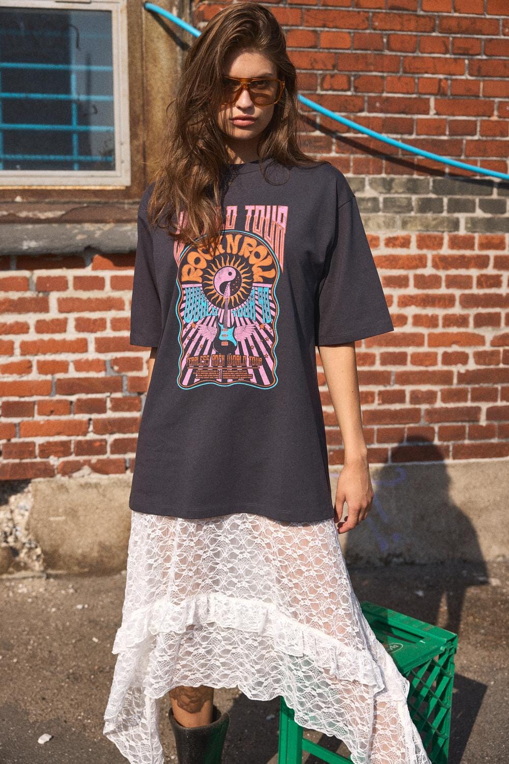 Noisy May - Nmkokoon S/S Printed T-Shirt - 4766553 Obsidian Bonbon