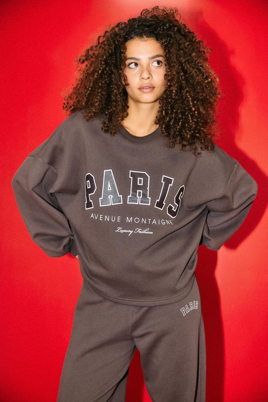 Noisy May - Nmmellie L/S Crew Neck Sweat - 5018980 Chocolate Brown Print