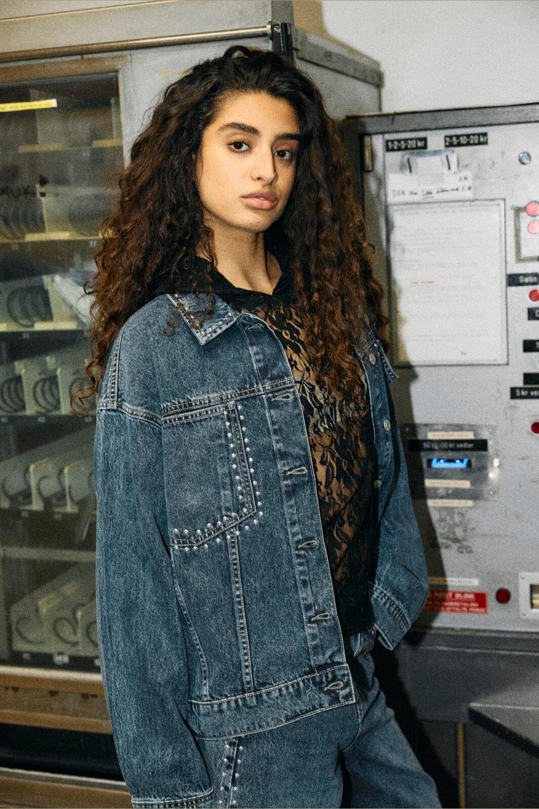Noisy May - Nmoreon Kettie L/S Stud Jacket Az480Mb - 5126599 Medium Blue Denim Az480Mb