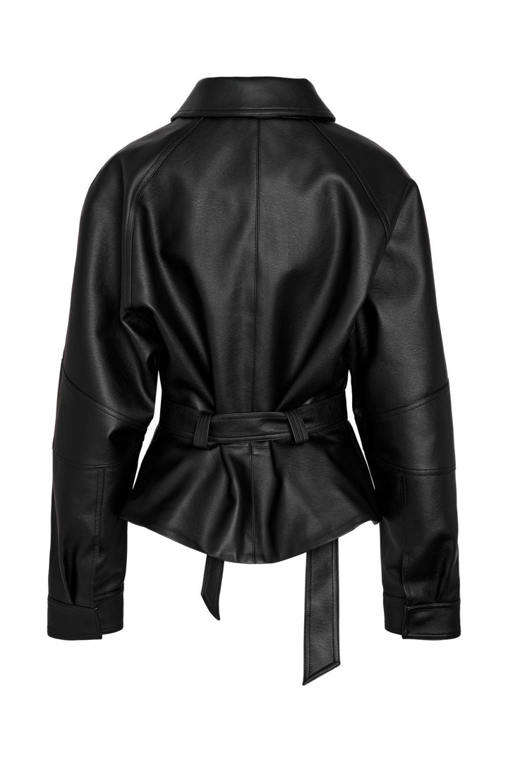 Noisy May - Nmpaula Waisted Pu Jacket /Tnt9 - 5123972 Black