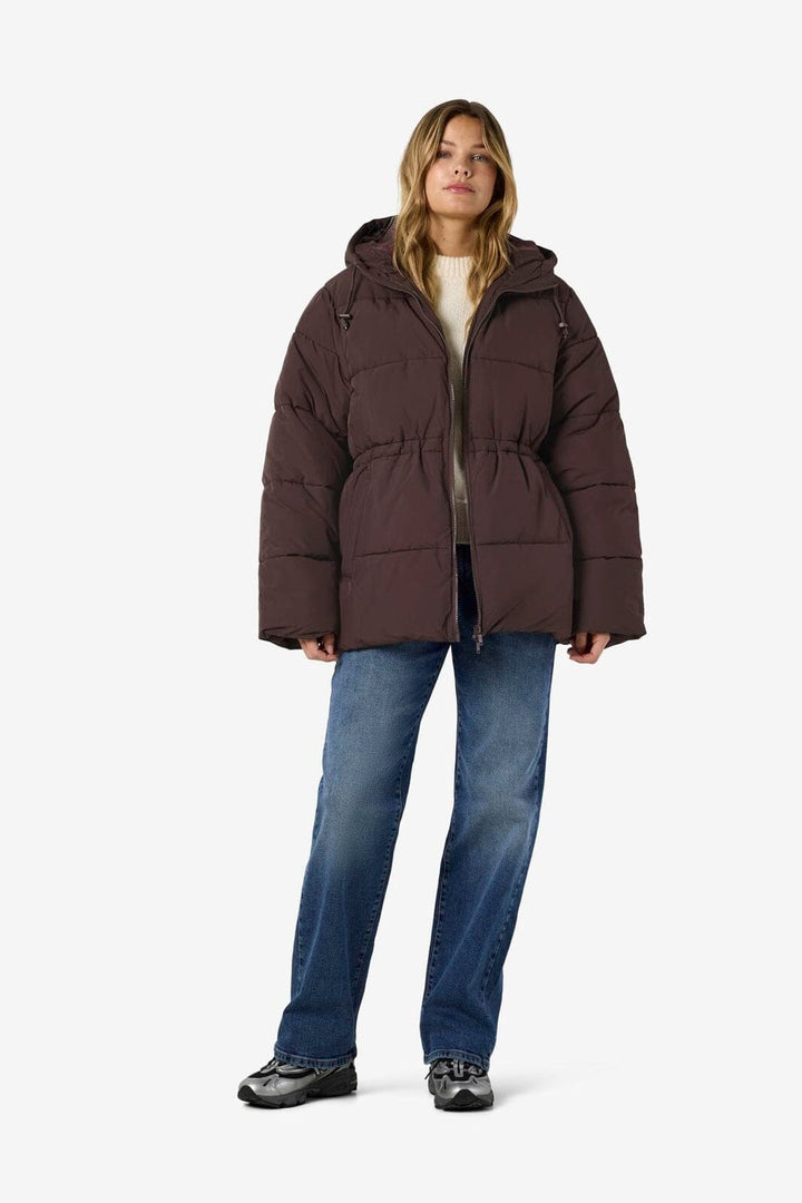 Noisy May - Nmrosy Waisted Puffer Jacket - 5024106 Chocolate Plum