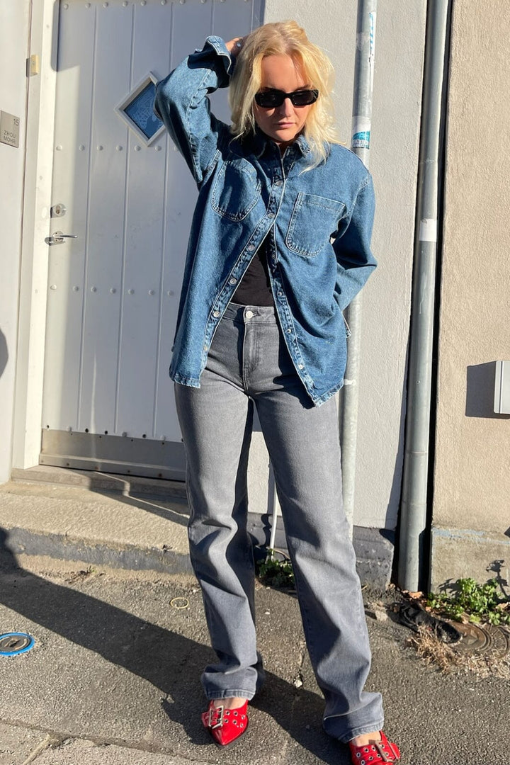 Noisy May - Nmyolanda Nw Wide Jeans Az371Dg Fwd - 4532618 Dark Grey Denim Jeans 