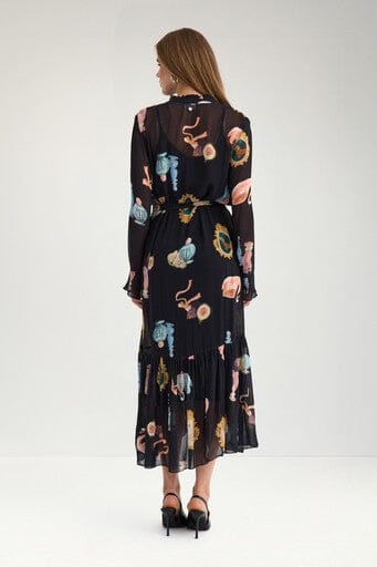 Nümph - Nuophelia Long Dress 707442 - Caviar Kjoler 