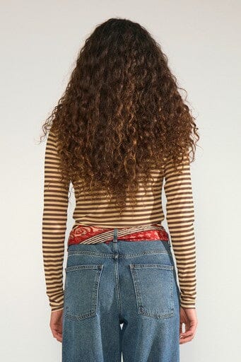 NüMph - Nusine Striped Mesh Blouse 707994 - Sahara Sun Bluser 
