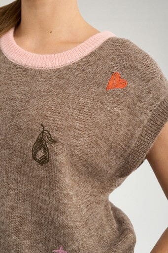 Nümph - Nuyppa Embroidery Vest 707510 - Taupe Gray Melange Veste 