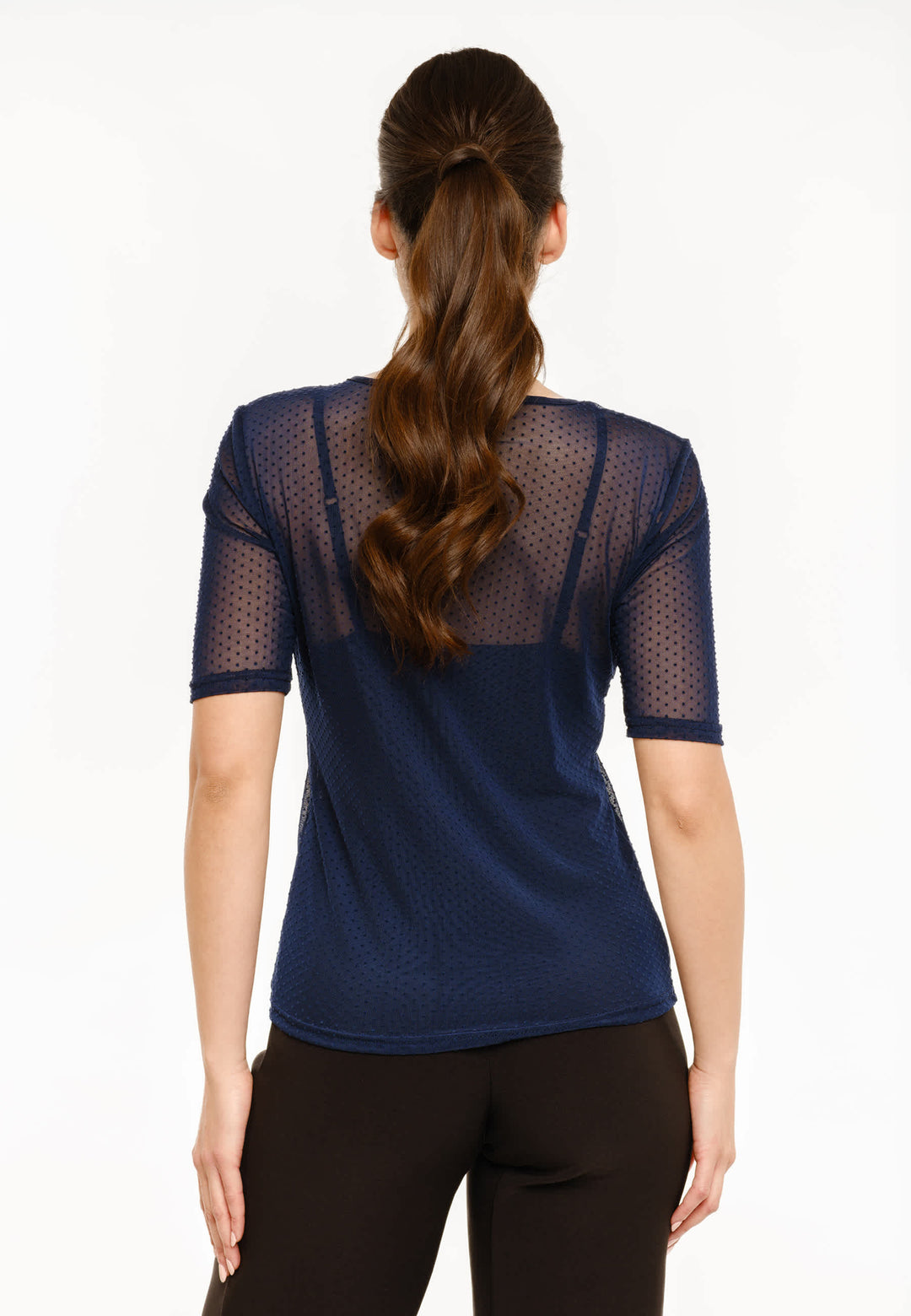 Liberte - Mesh Ss Tshirt, Dot 22011 - Navy