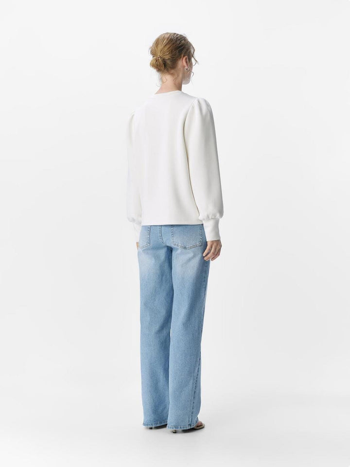 Object - Objandrea Re L/S O-Neck Top - 4807954 White Sand
