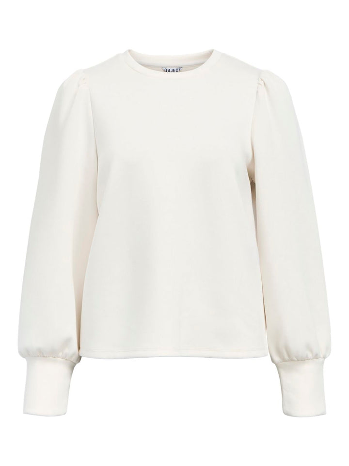 Object - Objandrea Re L/S O-Neck Top - 4807954 White Sand