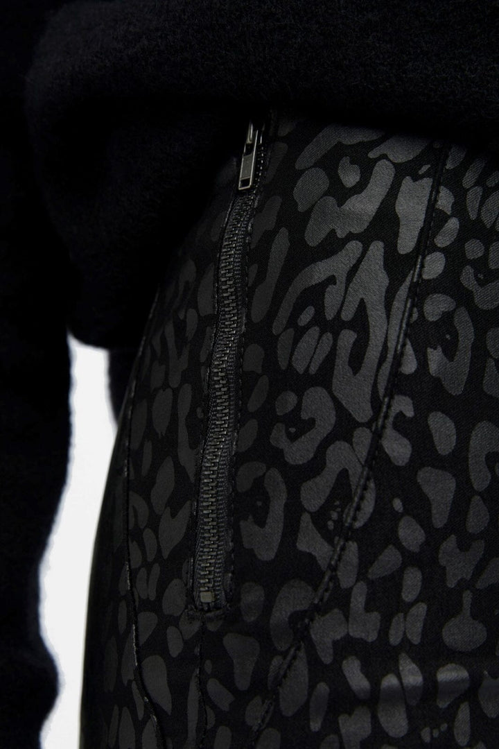 Object - Objbelle Coated Leggings - Black/Animal